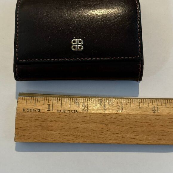 Vintage Bosca Hand Stained Hide Brown Leather Mini Wallet - Kiss Lock Coin - Picture 8 of 8